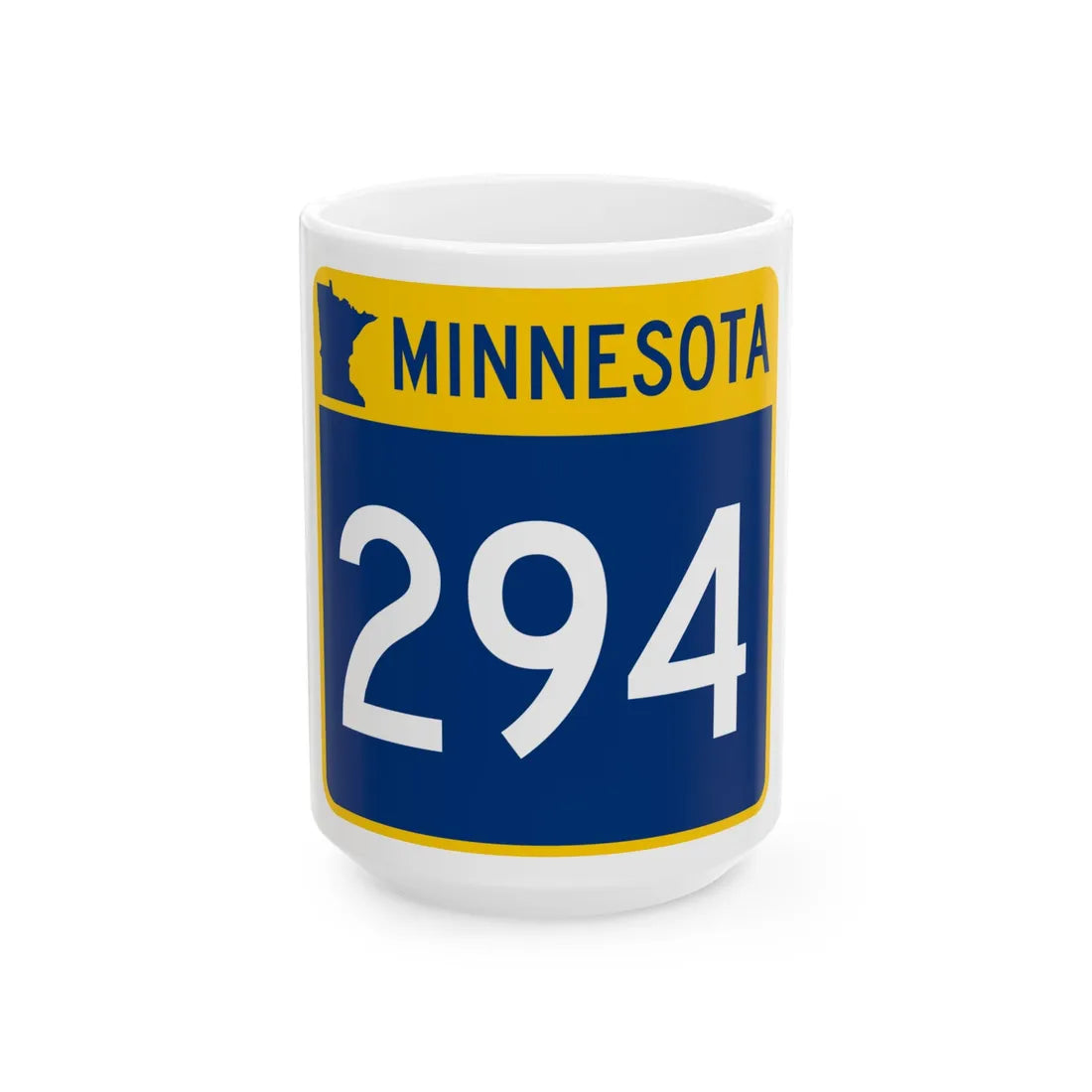 MN-294 (Minnesota) (Road Sign) White Coffee Mug 15oz - Go Mug Yourself