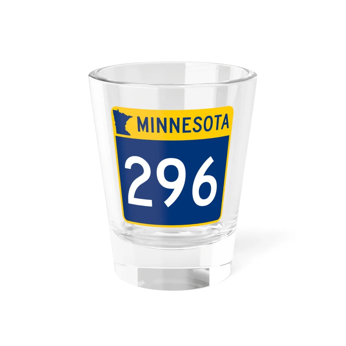 MN-296 (Minnesota) (Road Sign) Shot Glass 1.5oz 1.5oz - Go Mug Yourself