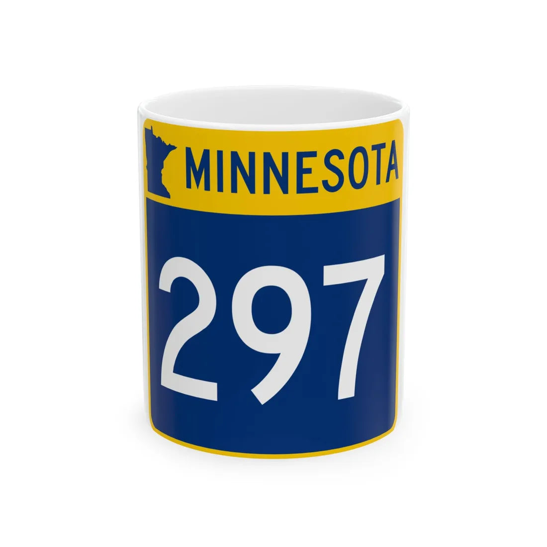 MN-297 (Minnesota) (Road Sign) White Coffee Mug 11oz - Go Mug Yourself