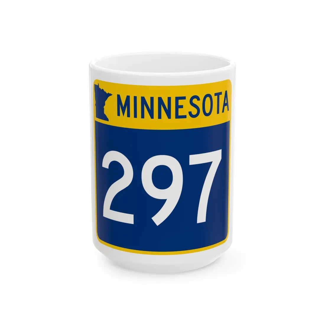 MN-297 (Minnesota) (Road Sign) White Coffee Mug 15oz - Go Mug Yourself