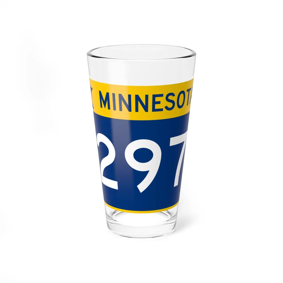 MN-297 wide (Minnesota) (Road Sign) Pint Glass 16oz - Go Mug Yourself