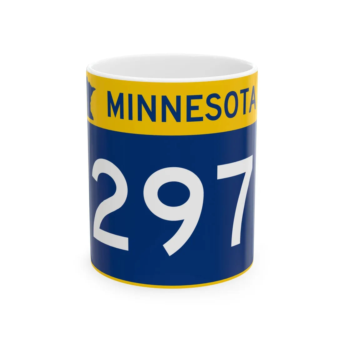 MN-297 wide (Minnesota) (Road Sign) White Coffee Mug 11oz - Go Mug Yourself