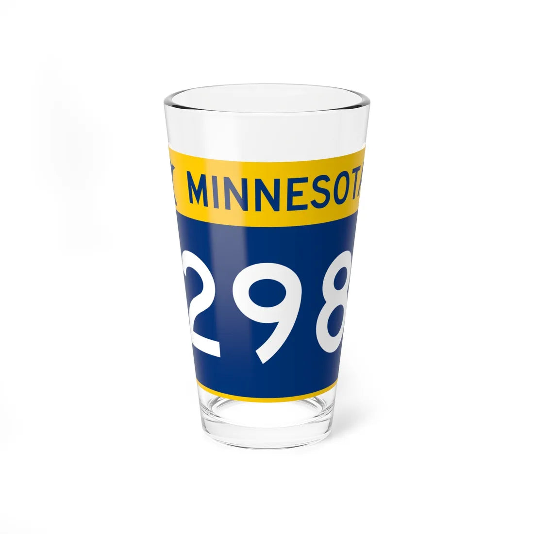 MN-298 wide (Minnesota) (Road Sign) Pint Glass 16oz 16oz - Go Mug Yourself