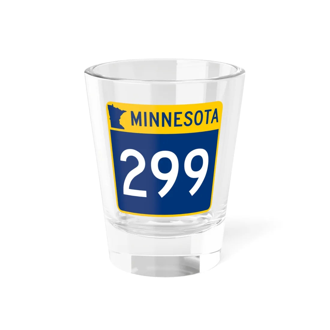 MN-299 (Minnesota) (Road Sign) Shot Glass 1.5oz 1.5oz - Go Mug Yourself