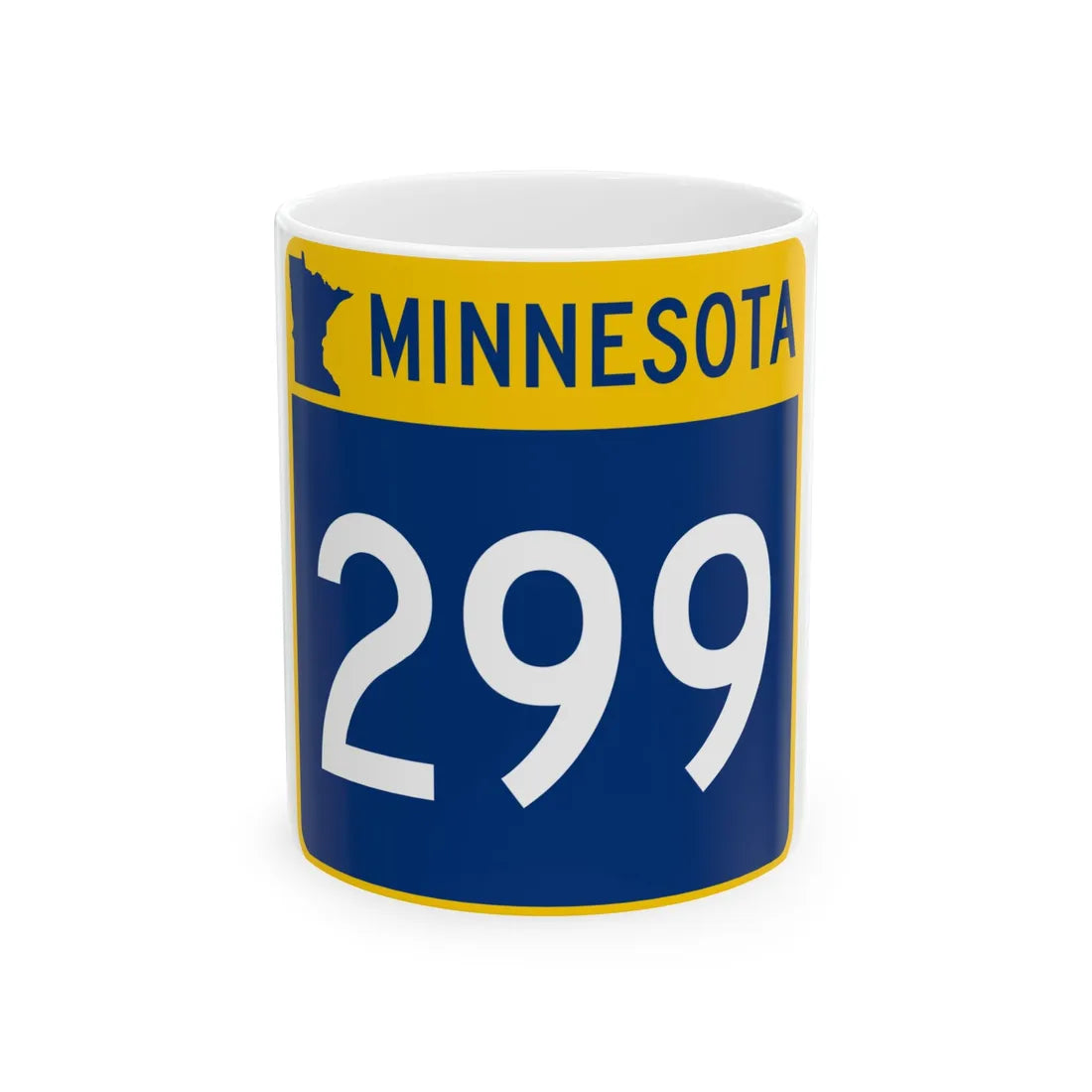 MN-299 (Minnesota) (Road Sign) White Coffee Mug 11oz - Go Mug Yourself