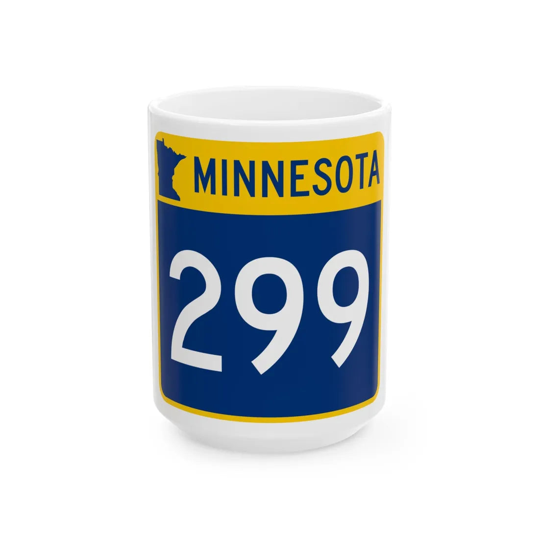 MN-299 (Minnesota) (Road Sign) White Coffee Mug 15oz - Go Mug Yourself