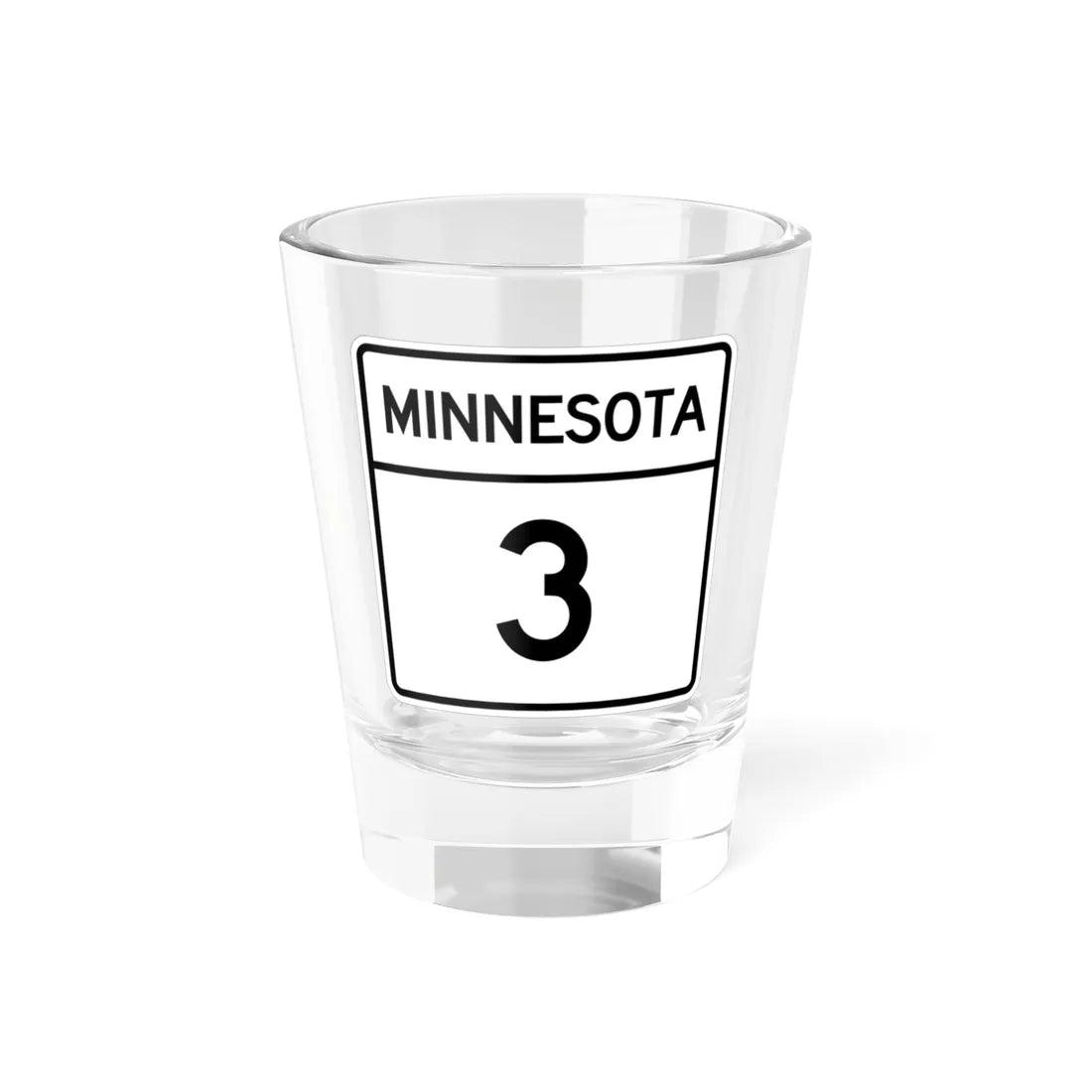 MN-3 1948 (Minnesota) (Road Sign) Shot Glass 1.5oz 1.5oz - Go Mug Yourself