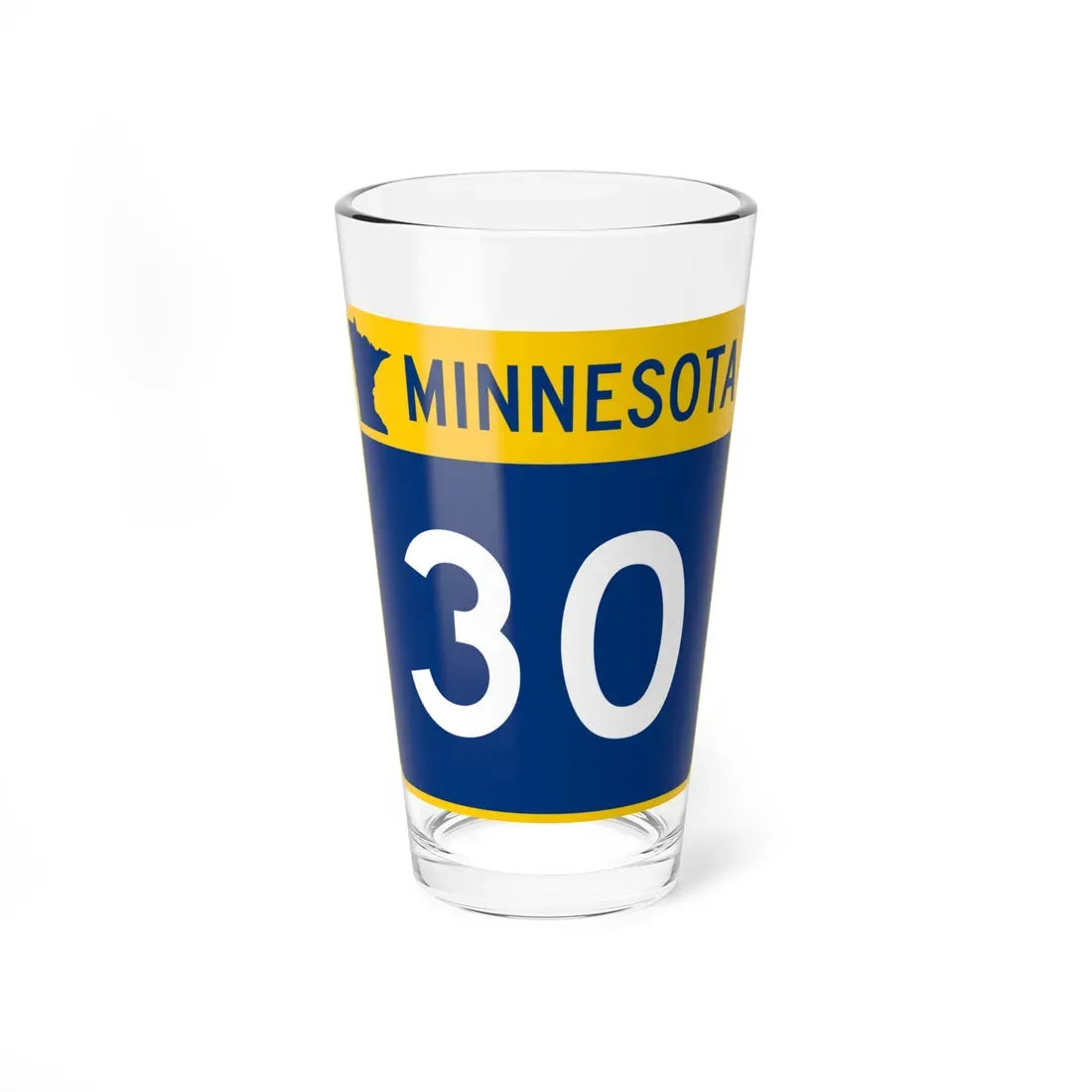 MN-30 (Minnesota) (Road Sign) Pint Glass 16oz 16oz - Go Mug Yourself