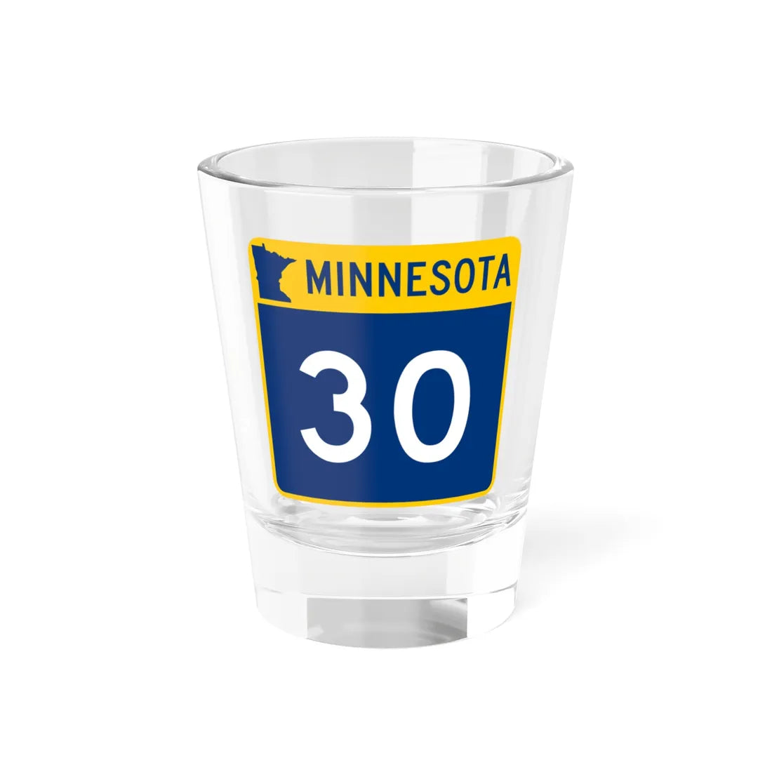 MN-30 (Minnesota) (Road Sign) Shot Glass 1.5oz 1.5oz - Go Mug Yourself