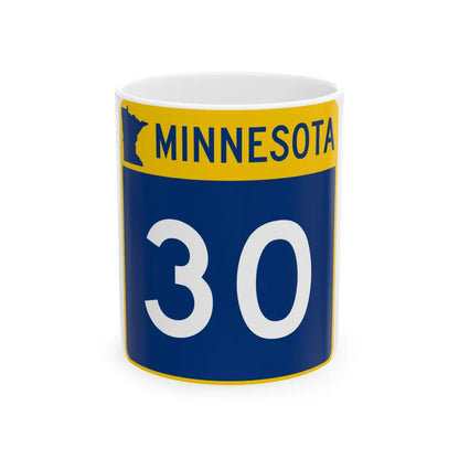 MN-30 (Minnesota) (Road Sign) White Coffee Mug 11oz - Go Mug Yourself