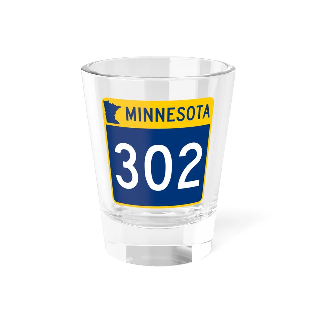 MN-302 (Minnesota) (Road Sign) Shot Glass 1.5oz 1.5oz - Go Mug Yourself