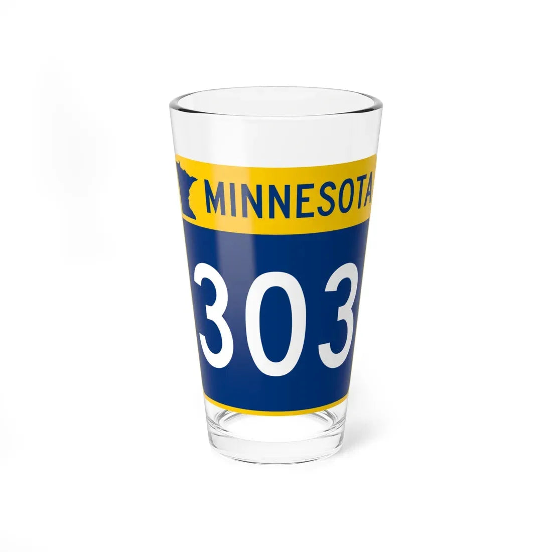MN-303 (Minnesota) (Road Sign) Pint Glass 16oz 16oz - Go Mug Yourself