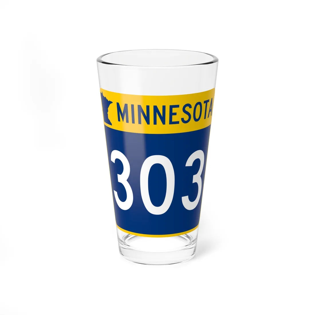 MN-303 (Minnesota) (Road Sign) Pint Glss 16oz 16oz - Go Mug Yourself
