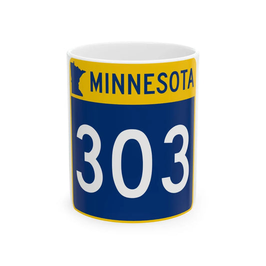 MN-303 (Minnesota) (Road Sign) White Coffee Mug 11oz - Go Mug Yourself