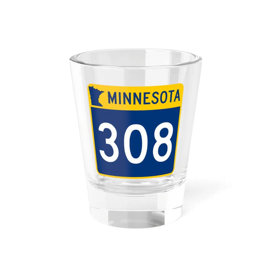 MN-308 (Minnesota) (Road Sign) Shot Glass 1.5oz 1.5oz - Go Mug Yourself