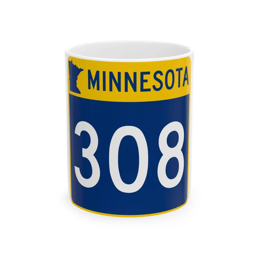 MN-308 (Minnesota) (Road Sign) White Coffee Mug 11oz - Go Mug Yourself