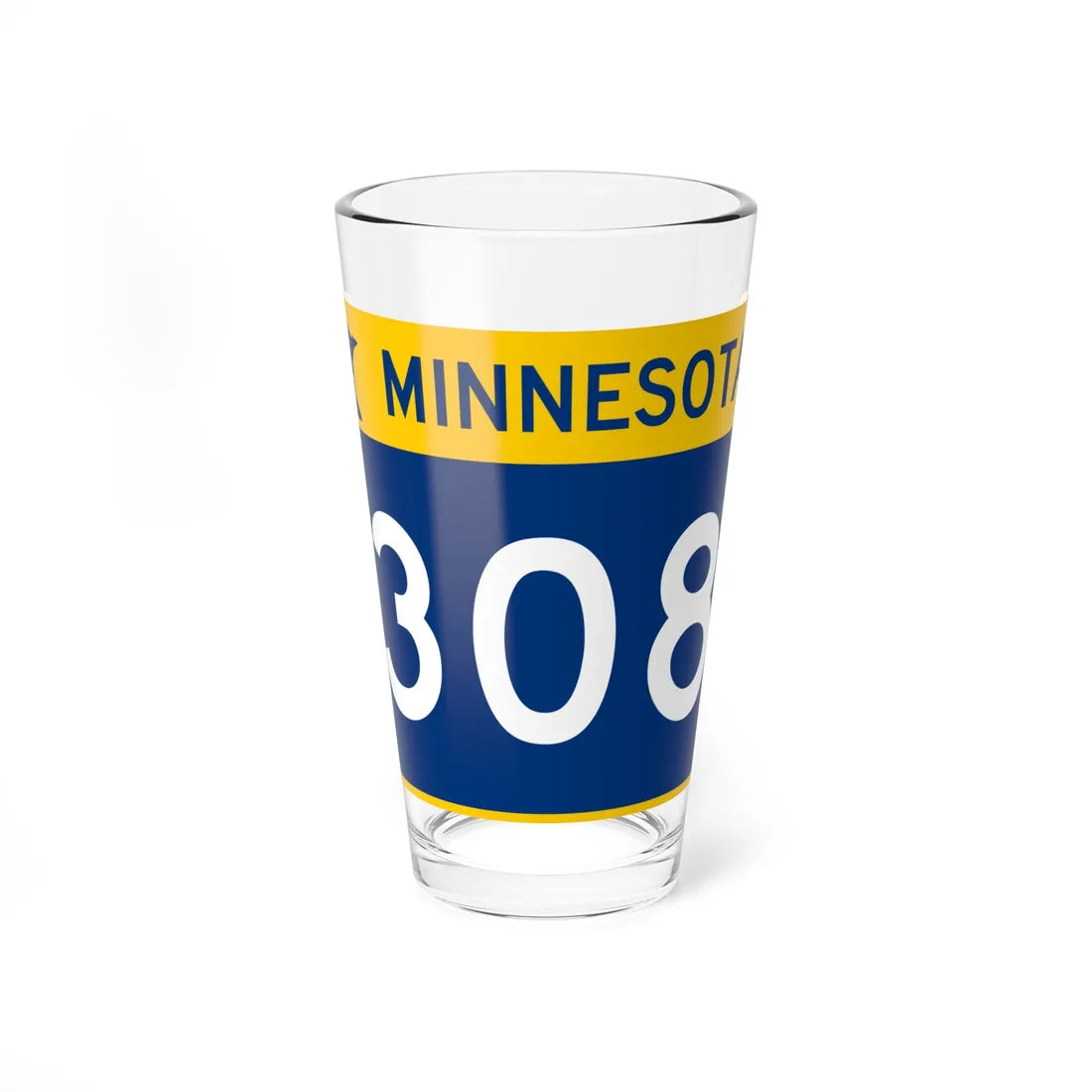 MN-308 wide (Minnesota) (Road Sign) Pint Glass 16oz - Go Mug Yourself