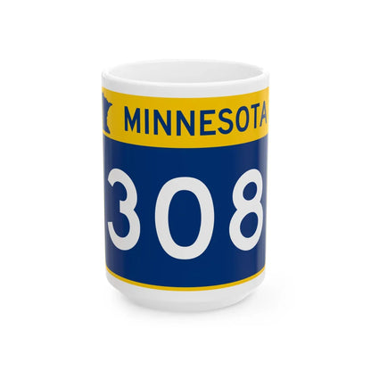 MN-308 wide (Minnesota) (Road Sign) White Coffee Mug 15oz - Go Mug Yourself