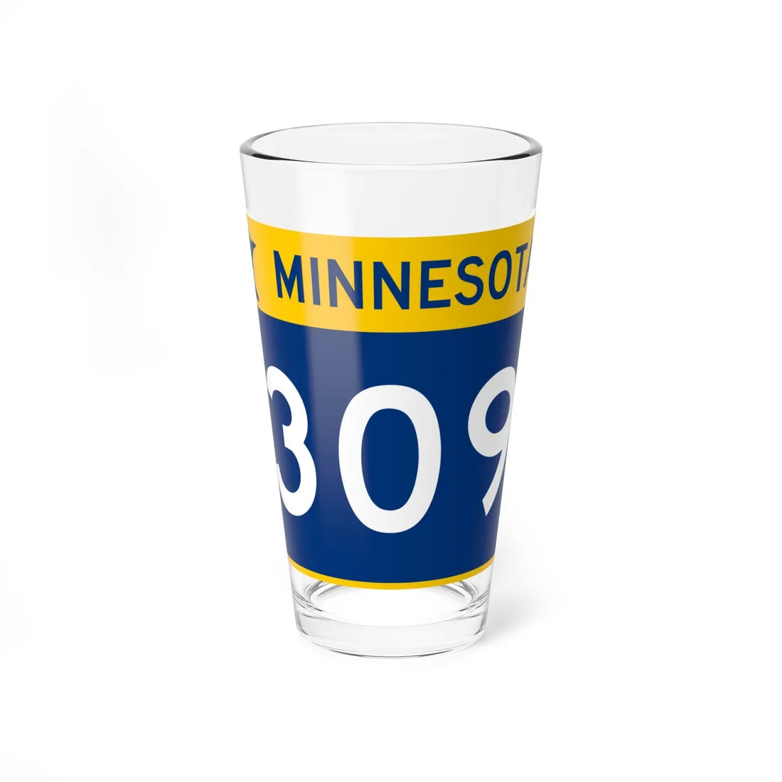 MN-309 wide (Minnesota) (Road Sign) Pint Glass 16oz 16oz - Go Mug Yourself