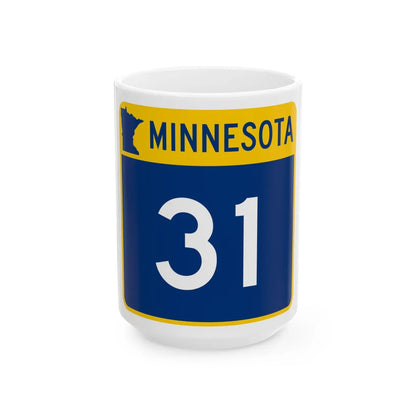 MN-31 (Minnesota) (Road Sign) White Coffee Mug 15oz - Go Mug Yourself