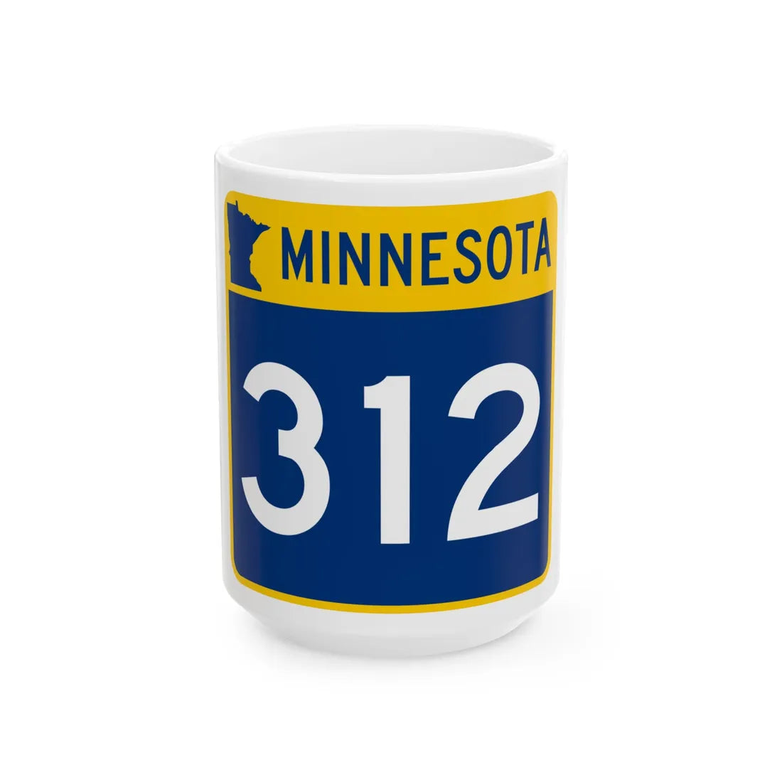 MN-312 (Minnesota) (Road Sign) White Coffee Mug 15oz - Go Mug Yourself
