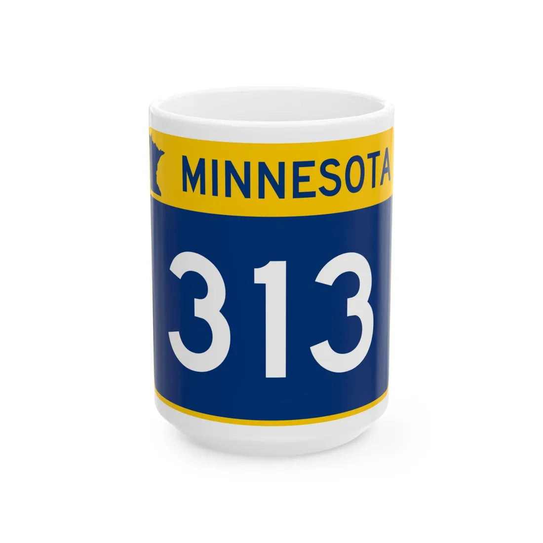 MN-313 wide (Minnesota) (Road Sign) White Coffee Mug 15oz - Go Mug Yourself