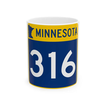 MN-316 (Minnesota) (Road Sign) White Coffee Mug 11oz - Go Mug Yourself