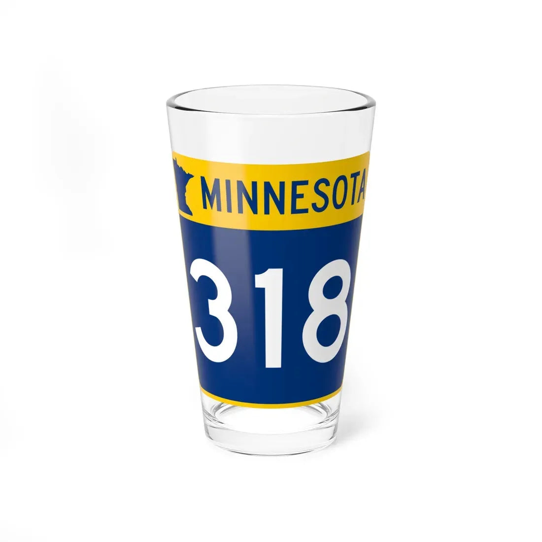 MN-318 (Minnesota) (Road Sign) Pint Glass 16oz 16oz - Go Mug Yourself