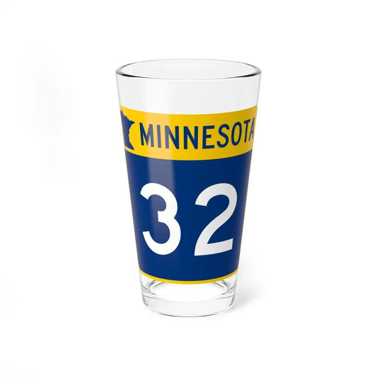 MN-32 (Minnesota) (Road Sign) Pint Glass 16oz 16oz - Go Mug Yourself