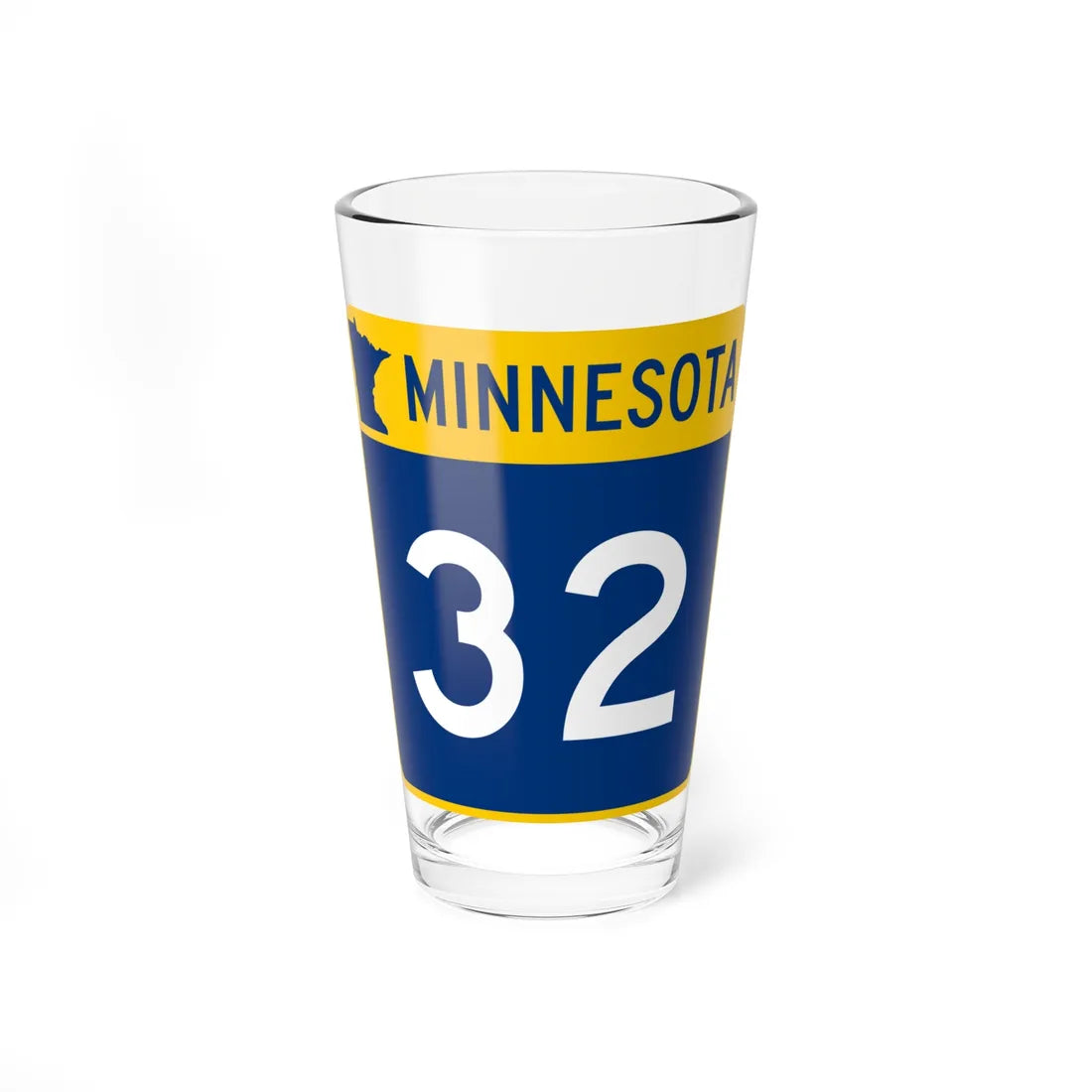 MN-32 (Minnesota) (Road Sign) Pint Glss 16oz 16oz - Go Mug Yourself