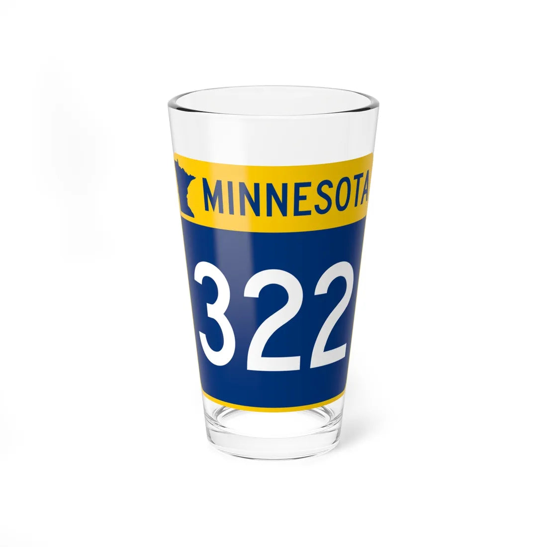 MN-322 (Minnesota) (Road Sign) Pint Glass 16oz 16oz - Go Mug Yourself