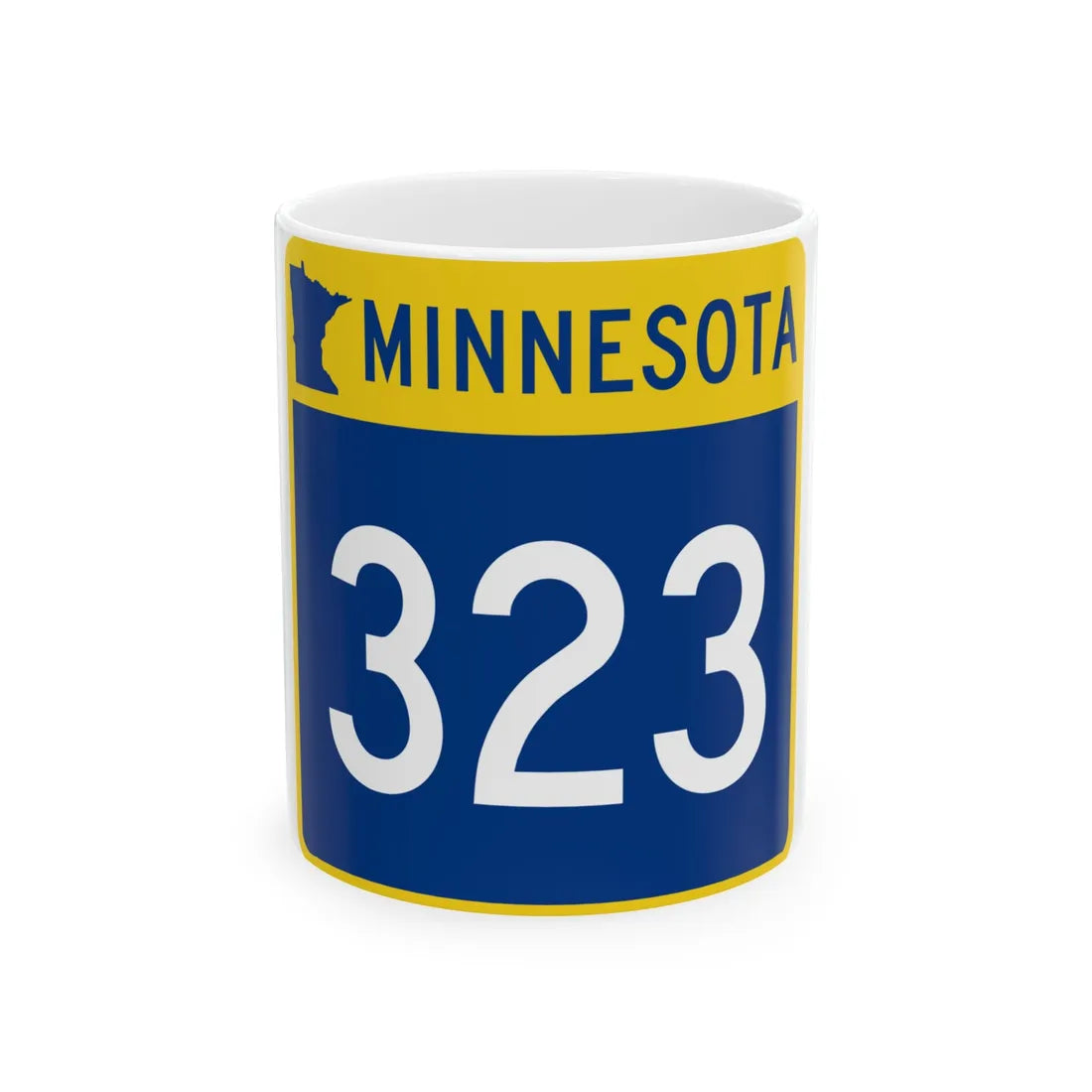 MN-323 (Minnesota) (Road Sign) White Coffee Mug 11oz - Go Mug Yourself