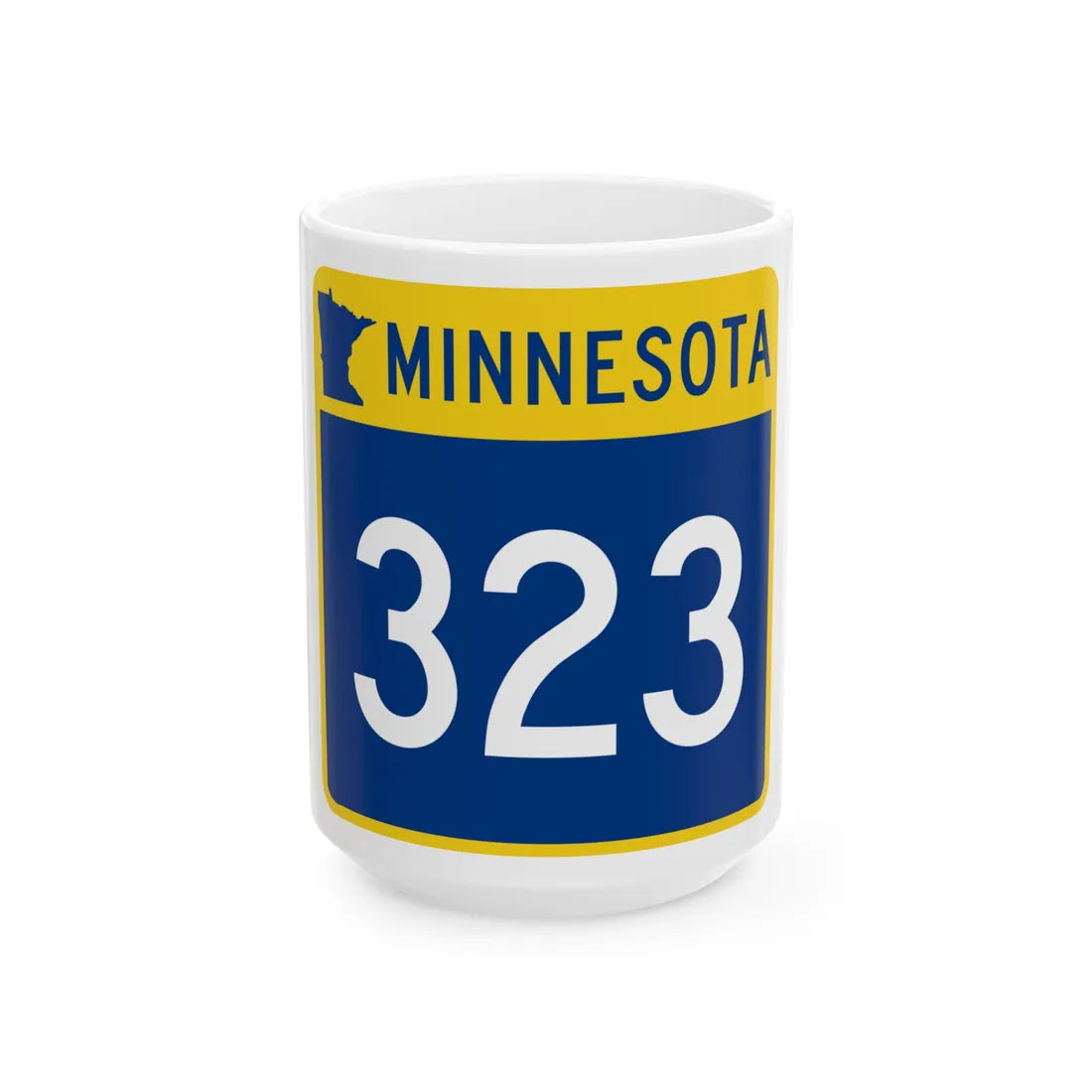 MN-323 (Minnesota) (Road Sign) White Coffee Mug 15oz - Go Mug Yourself