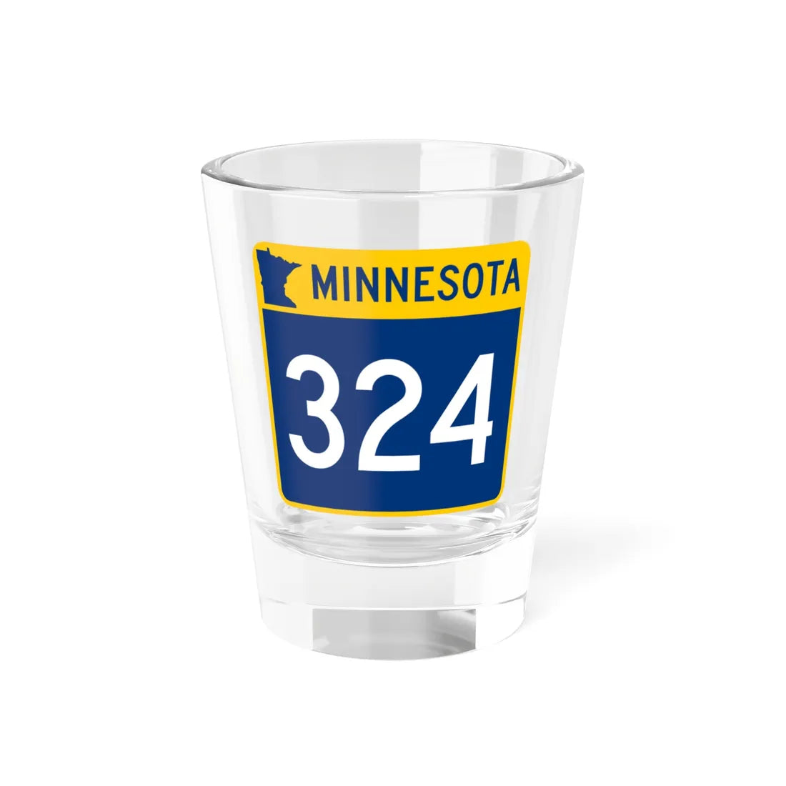 MN-324 (Minnesota) (Road Sign) Shot Glass 1.5oz 1.5oz - Go Mug Yourself