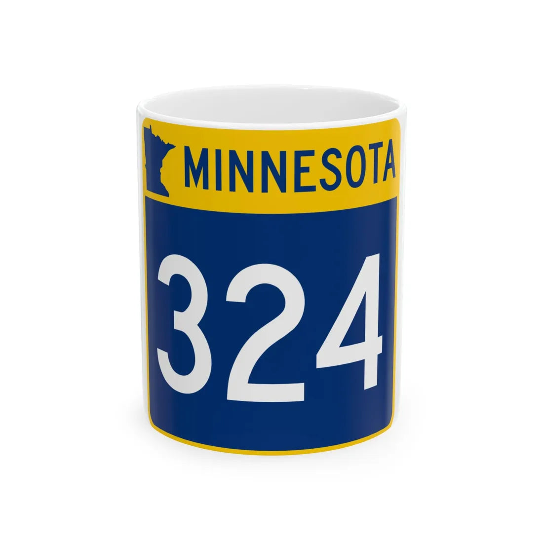MN-324 (Minnesota) (Road Sign) White Coffee Mug 11oz - Go Mug Yourself