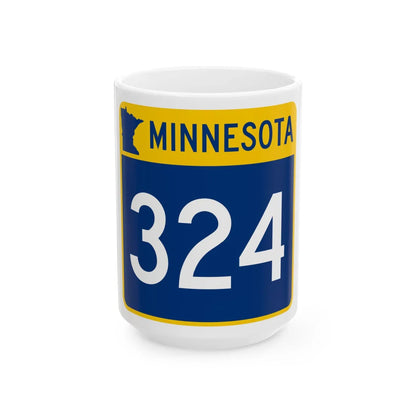 MN-324 (Minnesota) (Road Sign) White Coffee Mug 15oz - Go Mug Yourself