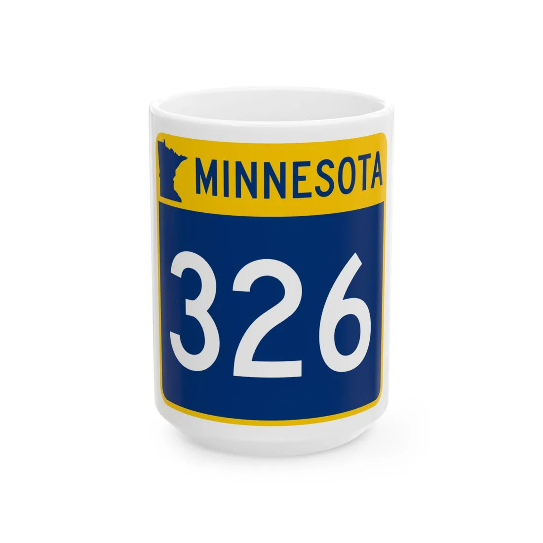 MN-326 (Minnesota) (Road Sign) White Coffee Mug 15oz - Go Mug Yourself
