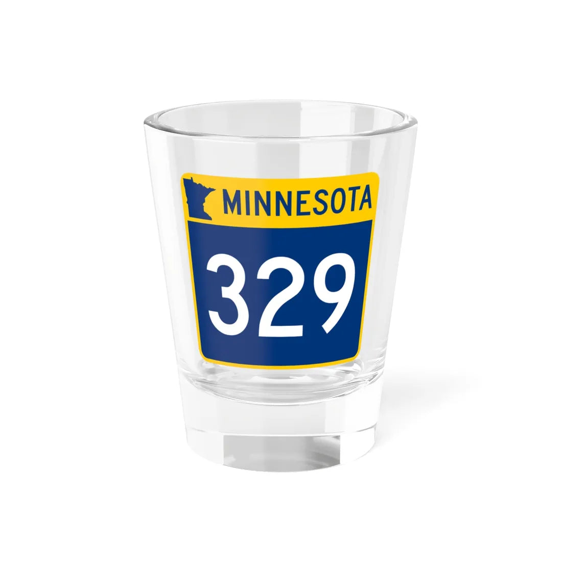 MN-329 (Minnesota) (Road Sign) Shot Glass 1.5oz 1.5oz - Go Mug Yourself