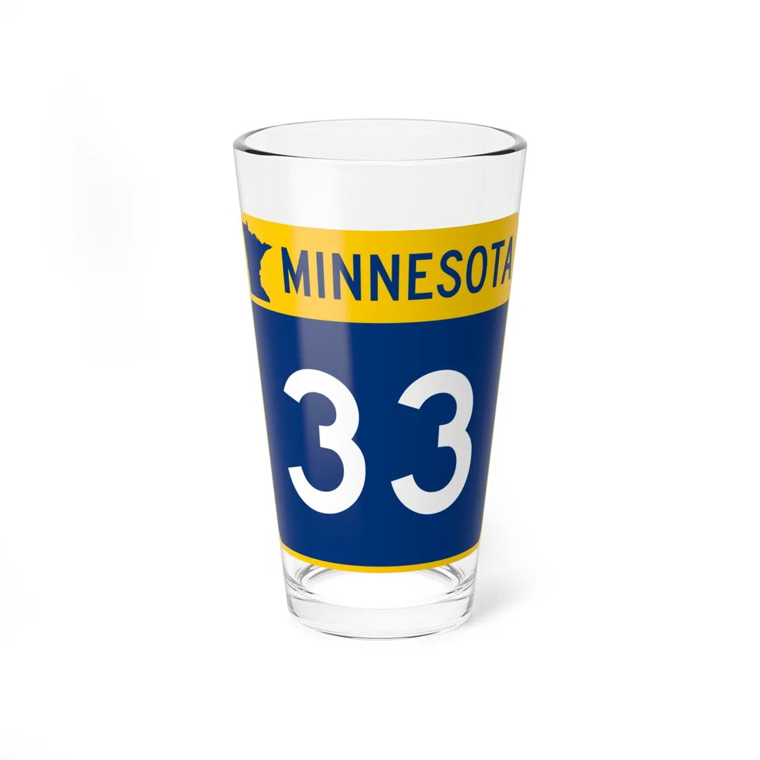 MN-33 (Minnesota) (Road Sign) Pint Glss 16oz 16oz - Go Mug Yourself