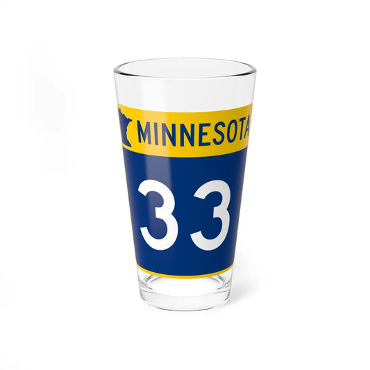 MN-33 (Minnesota) (Road Sign) Pint Glss 16oz 16oz - Go Mug Yourself