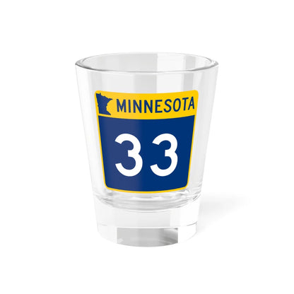 MN-33 (Minnesota) (Road Sign) Shot Glass 1.5oz 1.5oz - Go Mug Yourself