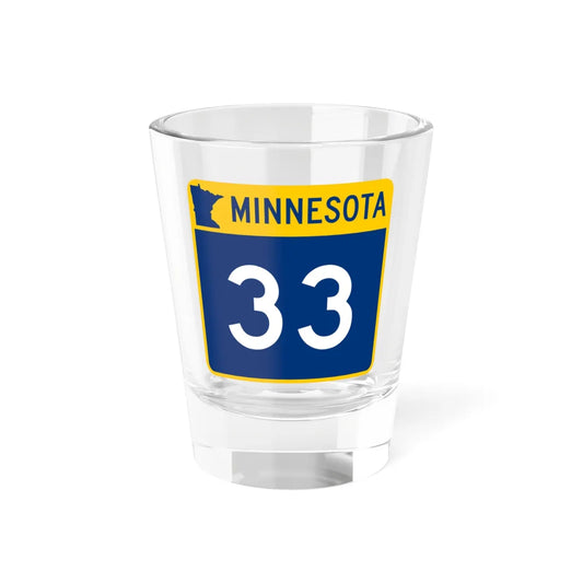 MN-33 (Minnesota) (Road Sign) Shot Glass 1.5oz 1.5oz - Go Mug Yourself