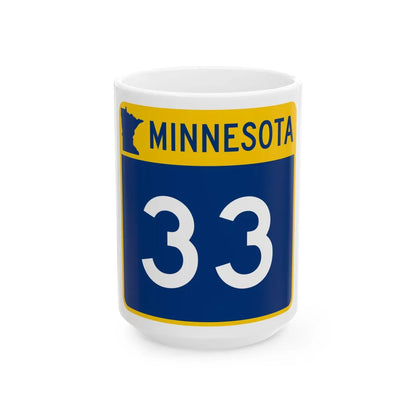 MN-33 (Minnesota) (Road Sign) White Coffee Mug 15oz - Go Mug Yourself