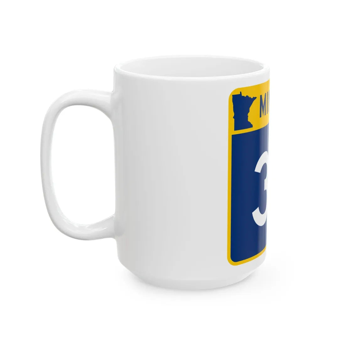 MN-33 (Minnesota) (Road Sign) White Coffee Mug - Go Mug Yourself