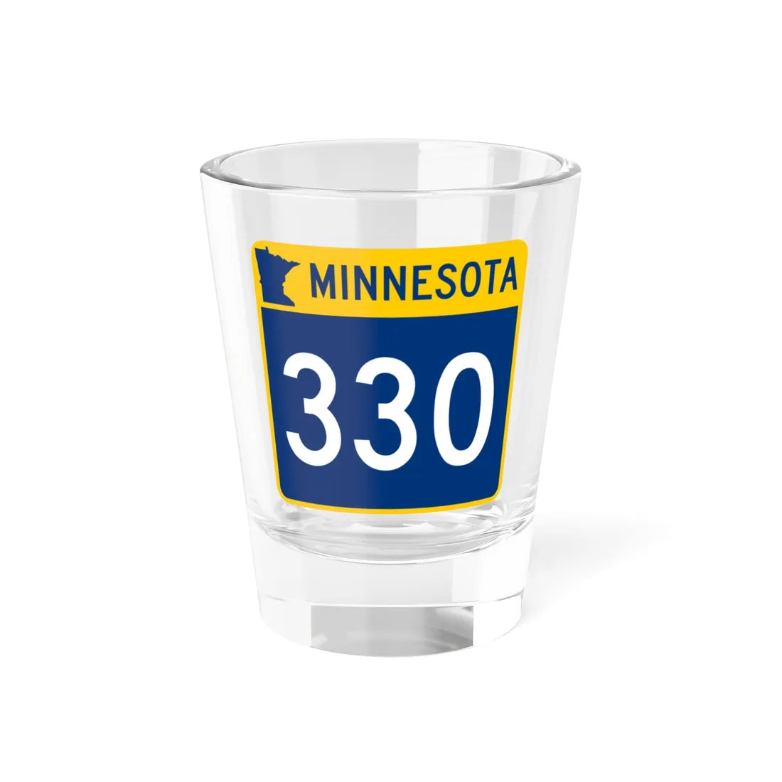 MN-330 (Minnesota) (Road Sign) Shot Glass 1.5oz 1.5oz - Go Mug Yourself