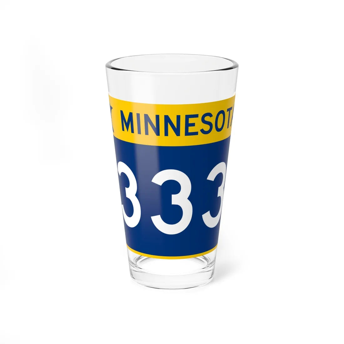 MN-333 wide (Minnesota) (Road Sign) Pint Glss 16oz 16oz - Go Mug Yourself
