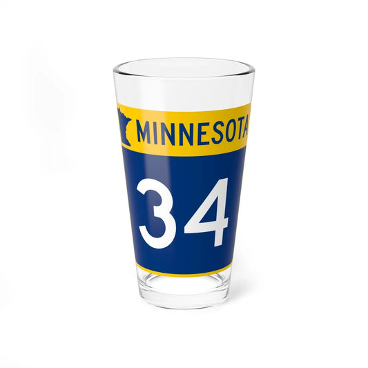MN-34 (Minnesota) (Road Sign) Pint Glss 16oz 16oz - Go Mug Yourself