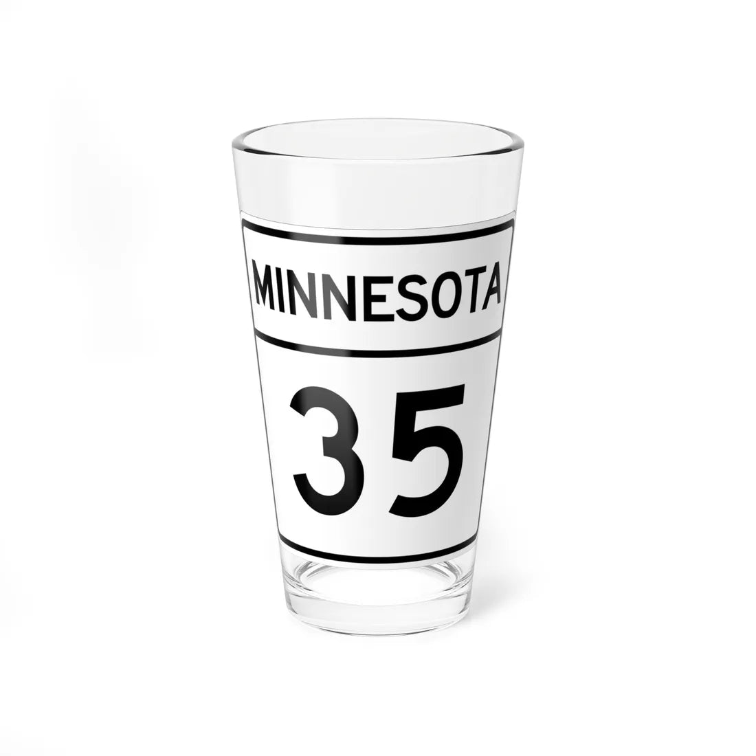 MN-35 1948 (Minnesota) (Road Sign) Pint Glass 16oz 16oz - Go Mug Yourself