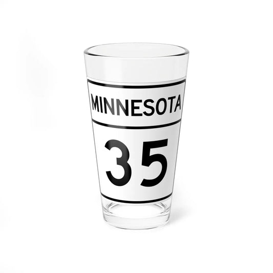 MN-35 1948 (Minnesota) (Road Sign) Pint Glass 16oz 16oz - Go Mug Yourself