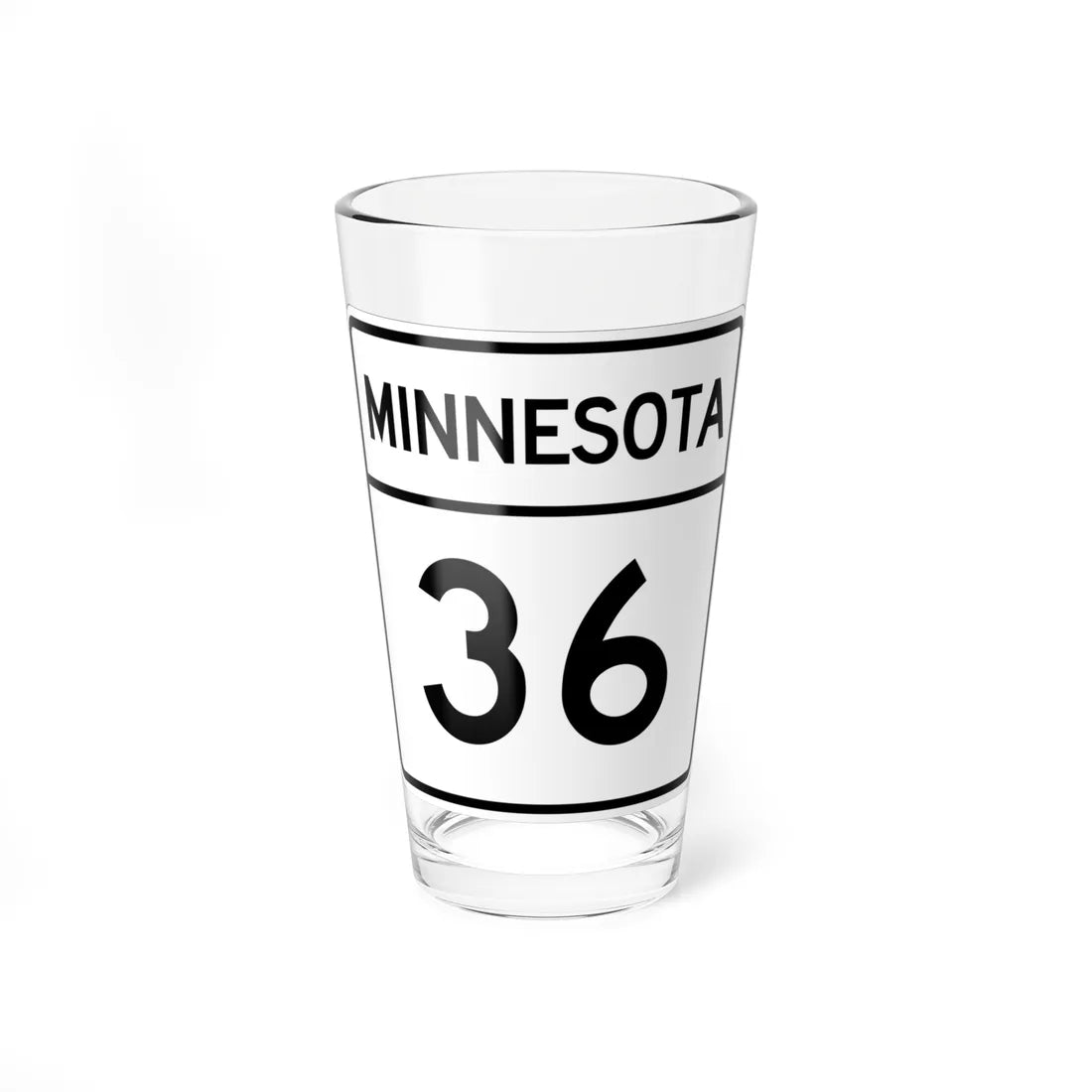 MN-36 1948 (Minnesota) (Road Sign) Pint Glass 16oz 16oz - Go Mug Yourself